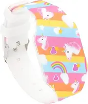 [GAROZATION] Cartoon Watch LED Watches Unicorns Watch Watch Unicorns Watch Cartoon Watch LED Touch Children Watch Plastic Mirror Violet