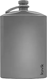 Kuvik Titanium Flask 8.8 oz (260ml) - Ultralight and Compact Flask for Backpacking, Camping, and Hiking