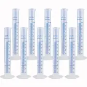 10Pack 100ml Plastic Graduated Cylinder, Plastic Measuring Cylinder Set, 2-Si...