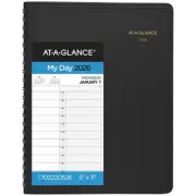AT-A-GLANCE 2026 Two Person Daily Appointment Book, Black, Large, 8" x 11"