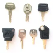 Heavy Equipment Key Set 7 Keys- CAT Case JCB John Deere Hitachi Pollak Komatsu
