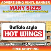 Buffalo style HOT WINGS Advertising Banner Vinyl Mesh Sign Restaurant chicken