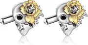 [LINGBG JEWELRY] Mens Cufflinks 925 Sterling Silver Celtic Knot Elephant Wolf Tuxedo Cufflinks for Men Cubic Zirconia Cufflinks Business Wedding Father's Day Jewelry Gifts