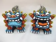 Yonago ware DoguBlueShisaMedium Size. From Japan