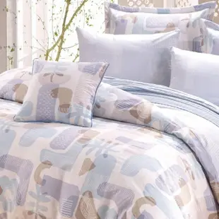 【HongYew 鴻宇】100%美國棉 七件式兩用被床罩組-柏得溫 藍(雙人加大)