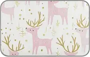 Pink Gold Christmas Elk Summer Cooling Blankets Self Cooling Blankets for Indoor Cats for Dogs Indoor Cats Non Slip Mantas frías para Perros M