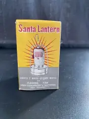 Vintage Rose Battery Operated Santa Lantern Hong Kong “WORKS” NEW IN BOX!