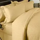 1200 Thread Count 100% Egyptian Cotton Bed Sheet Set OLYMPIC QUEEN Gold Stripe