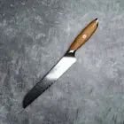 Noseto Batsu Bread Knife 210mm 73 layers Damascus Powder Steel with Olive Wood