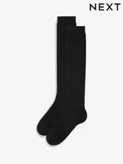 Black Modal Blend Knee High Socks 2 Pack (878075) | $15