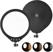 10W Video Light 12 Inch Studio Round P graphy Fill Light 120pcs Beads 3000K-6000K Dimmable CRI90+ USB Powered with Rotatable Ball Head for Vlog Live Streaming Portrait P graphy Black One Size