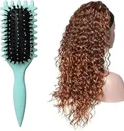 Xkey Curly Hair Brush for Detangling and Styling - Bounce Curl Define Brush (Green)