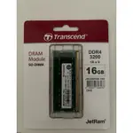 【TRANSCEND 創見】 16GB JETRAM DDR4 3200 筆記型記憶體 (JM3200HSB-16G)