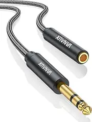 VANAUX 1/4 Inch Extension Cable, 6.35mm 1/4" TRS Male to Female Headphone Guitar Extension Cable with Guitar,Keyboards,Bass,Electronic Drum,Pedal Effects,Amplifier,Mixer,Speaker (10feet/3m)