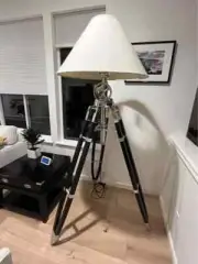 Royal Marine Tripod For Floor Lamp Big Chrome & Black tripod Stand Without Shade