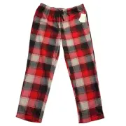Perry Ellis Mens Microfleece Plaid Pocketed Pajama Pants Red XL