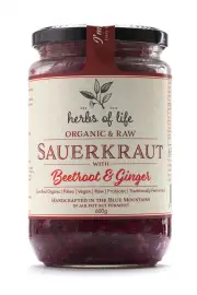 Sauerkraut Green Cabbage With Beetroot and Ginger | 600g / Beetroot and Ginger