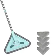 Multifunctional Mop, 360 Rotatable and Adjustable Cleaning Mop, Wet and Dry Triangle Light Green