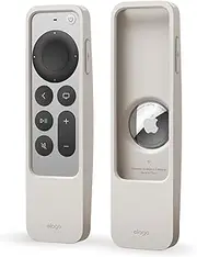 elago R5 Locator Case Compatible with Apple TV 4K Siri Remote 3rd Generation (2022) 2nd Generation (2021) and Compatible with Apple AirTag - Lanyard Included, Drop Protection (Stone)
