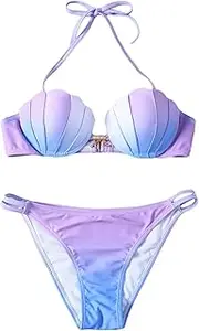 [Dressnu] Women's Bikini Swimsuit Gradient Shell Swimwear