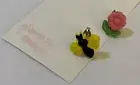 Mismatched Bee and Flower Upcycled Stud Earrings - Honeybee Pollinator Pink Flow