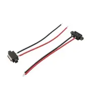 10PCS 60mm Length 2Pin Waterproof TYPE-C Female Power Socket Wire Adapter
