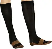 Copper Compression Socks Knee High - for Men & Women - Boosts Circulation, Provides Support, Helps Soothes Tired Leg & Feet