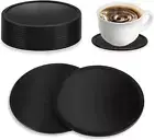 12 Pcs Silicone Coasters for Drinks, Black Round Mugs Coasters, Drink Coasters