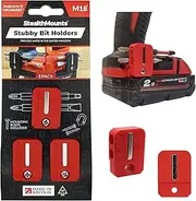 [StealthMounts] Milwaukee M18 Stubby Red Magnetic Bit Holder | Drill Bit Organiser | Perfect Bit Holder for Milwaukee Drills and Impacts (3 Pack)