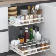 Expandable Pull Out Cabinet Organizer White