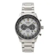CITIZEN CA4500-91A Eco-Drive chronograph Solar Analog White Silver