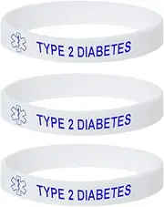 ZDBDH 5 Pack-Free Engraving Medical Safe SOS Jewelry Silicone Rubber Sport Bracelet-TYPE 1 TYPE 2 DIABETES Bracelet-PNC Bracelet-NO NEEDLES OR BP THIS ARM Bracelet-DNR Bracelet,Multi Size Available
