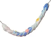Sdlnklm Vogel Rope Barrot Climbing Standing Plate Toys Bird Pole Stand Sugar Glider Climbing Rope for Finkbriftel Small, Blue White
