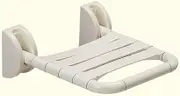 Bathroom Shower Stool Wall-Mounted Folding Seat Stainless Steel Aisle Shoe Bench Wall Chair (Color : White)