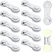 [xutong] 12PCS Cabinet Locks for Children,Strong Adhesive Proofing Locks, Child Locks for Kitchen Cabinets, Drawer Door,Fridge,Cupboard Locks No Tools Needed(White)