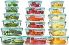 Vtopmart 18 Pack Glass Food Storage Containers, Meal Prep Containers, Airtight