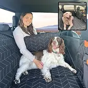 Boops & Floofs Convertible Dog Hammock for Cars - Black Polyester - Custom Fit - SUV, Full-Size Car - Pet Car Seat Cover
