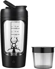 Electric Protein Shaker Bottle Storage Box，650ml Mixer Bottle, Made with Tritan - BPA Free, Rechargeable Shaker Cups for Protein Shakes (Black)