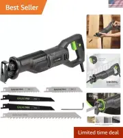 Ergonomic 120V Reciprocating Saw with Quick-Change Chuck and Adjustable Shoe