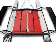 Hobie 18 3pc Trampoline for boats with wings - Solid Red Vinyl + Lacing Lines