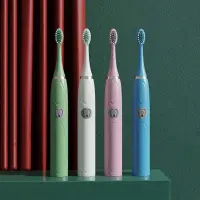 在飛比找蝦皮購物優惠-電動牙刷智能家用美白牙刷可更換電池情侶個人口腔護理防水牙刷