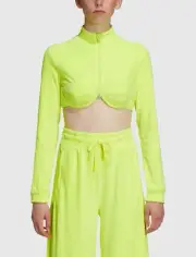 Size XL- Adidas Originals x Jeremy Scott Women's Crop Track Top, Solar Yellow.