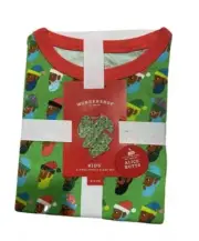 Kids' Black Santa Print Matching Family Pajama Set - Wondershop Green Sz 18 T