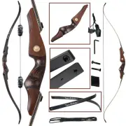 Archery 60" Takedown Recurve Bow Wooden Riser for Adult Youth Hunting Target
