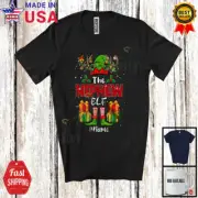 Custom Name The Nephew Elf; Awesome Christmas Elf Reindeer; Family Group T-Shirt