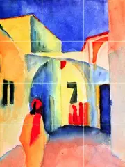 Art Street August Macke Mural Ceramic Backsplash Bath Tile #2055