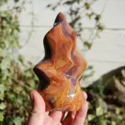 5.5in 1.3lb Polychrome Jasper Crystal Flame Tower
