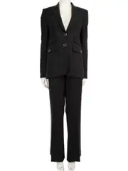 Black Buttoned Blazer & Trousers Set
