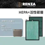 【RENZA】適用 TECO 東元 XN2801BD NN2802BD 空氣清淨機(HEPA濾網+活性碳濾網 濾芯 濾心)