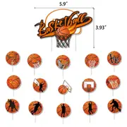 16PCS Basketball Fans Cake Cupcake Toppers - Hoop Slam Dunk Theme Party Supplies for Sports Birthday Party Decor